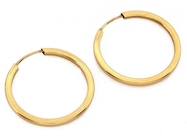 Kolczyki złote koła szarniry 21mm próba 585