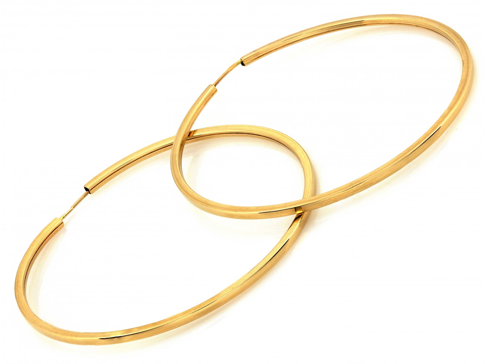 Kolczyki złote koła szarniry 50mm próba 585 – złoto próby 585, 3,18 g | Infinnity
