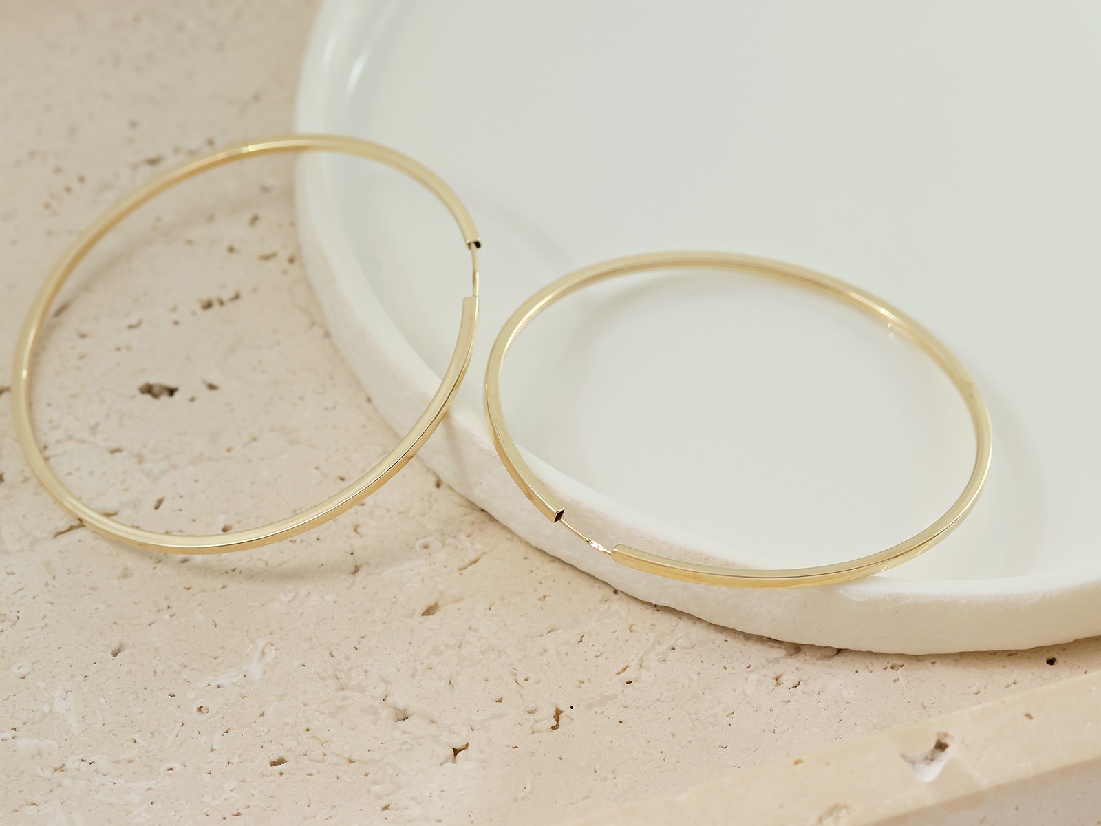 Kolczyki złote koła szarniry 50mm próba 585 – złoto próby 585, 3,18 g | Infinnity