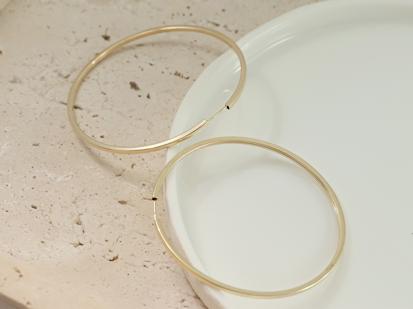 Kolczyki złote koła szarniry 50mm próba 585 – złoto próby 585, 3,18 g | Infinnity