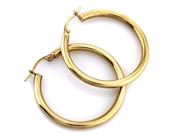 Kolczyki złote koła klasyczne 32mm próba 585