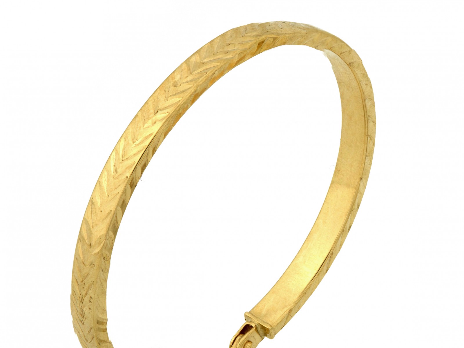 Kolczyki złote koła zdobione w jodełkę 36mm próba 585 – złoto próby 585, 2,55 g | Infinnity