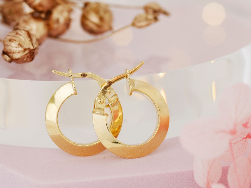 Małe złote koła kolczyki angielskie 17mm próba 585 – złoto próby 585, 1,38 g | Infinnity