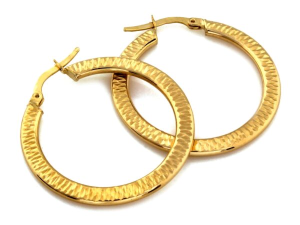Kolczyki złote koła zdobione 33mm próba 585