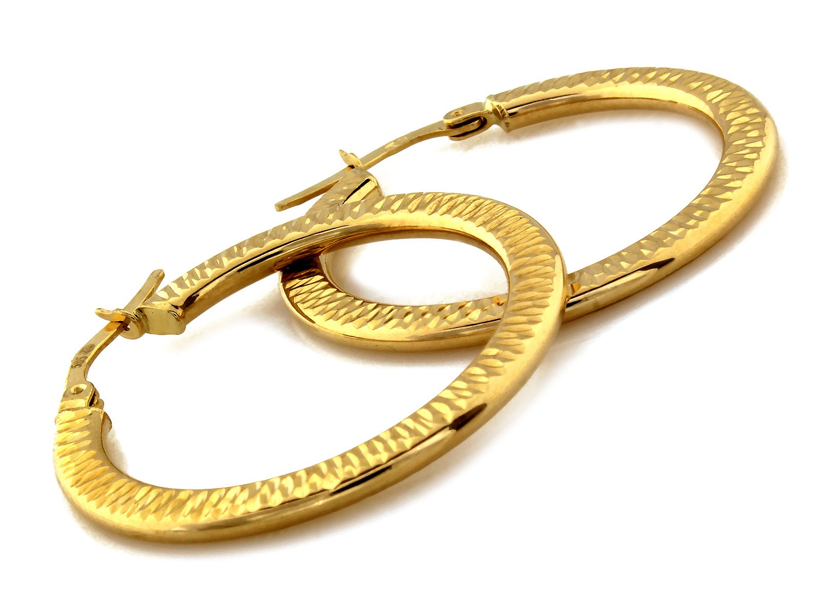 Kolczyki złote koła zdobione 33mm próba 585