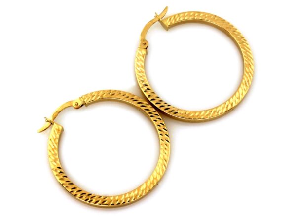 Kolczyki złote koła zdobione 32mm próba 585