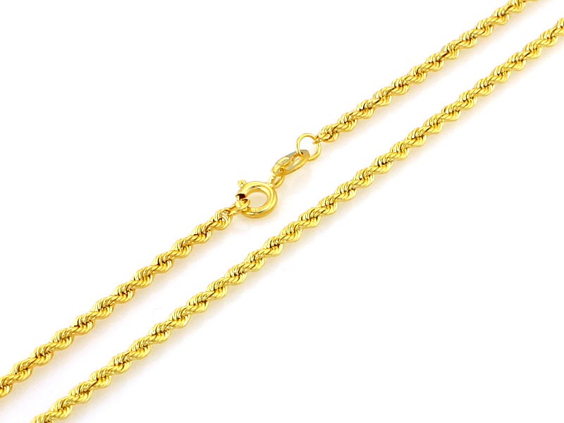Złoty łańcuszek skręcany korda 2.6mm próba 375