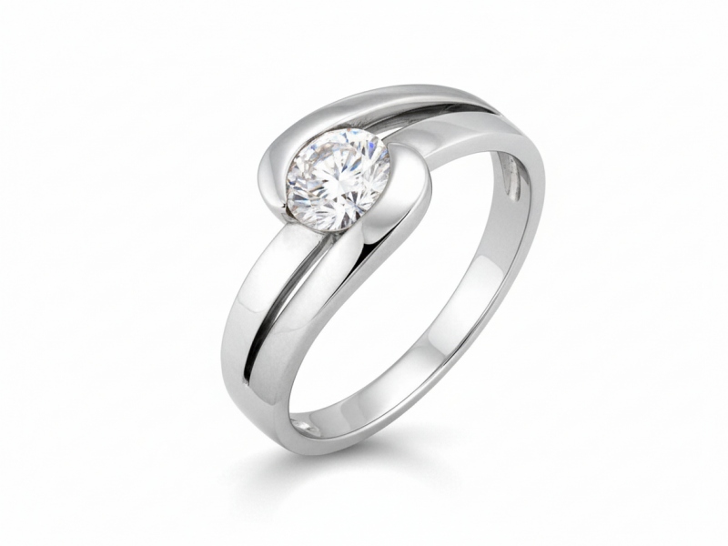 Elegancki pierścionek z białego złota próba 585 – złoto próby 585, 3,13 g | Infinnity