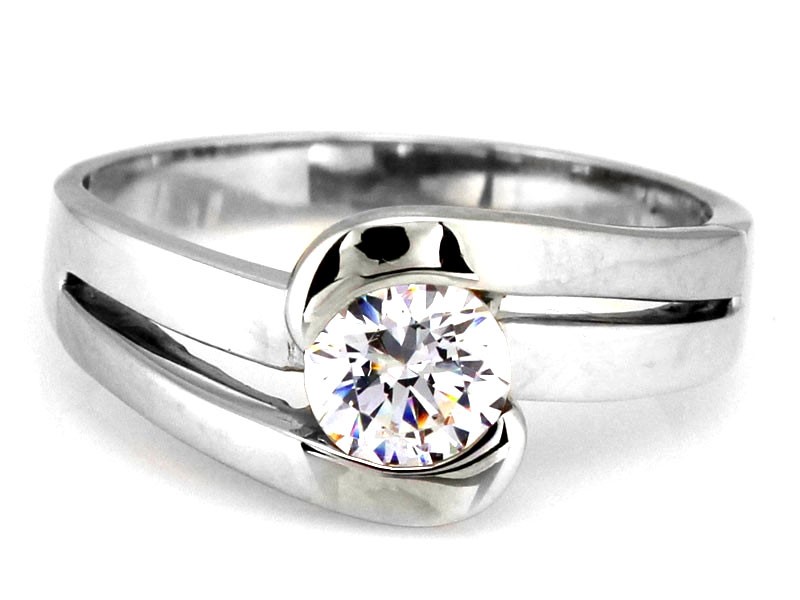 Elegancki pierścionek z białego złota próba 585 – złoto próby 585, 3,13 g | Infinnity