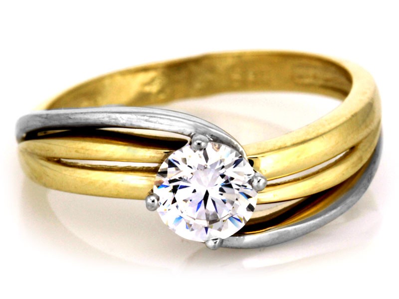 Złoty pierścionek z oczkiem dwukolorowy próba 585 – złoto próby 585, 3,38 g | Infinnity
