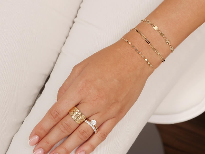 Pierścionek złoty szeroki lekki ażurowy próba 375 – złoto próby 375 | Infinnity
