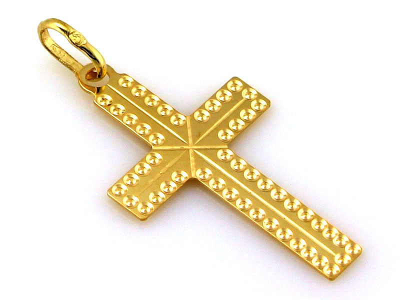 Diamentowany krzyżyk złoty próba 585