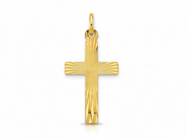 Złoty krzyżyk diamentowany zawieszka 23mm próba 375