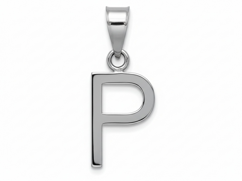 Litera P z białego złota zawieszka próba 585 – złoto próby 585, 0,55 g | Infinnity