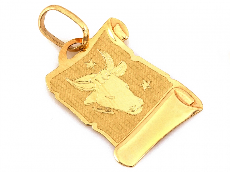 Zawieszka papirus znak zodiaku BYK próba 585 – złoto próby 585, 0,83 g | Infinnity