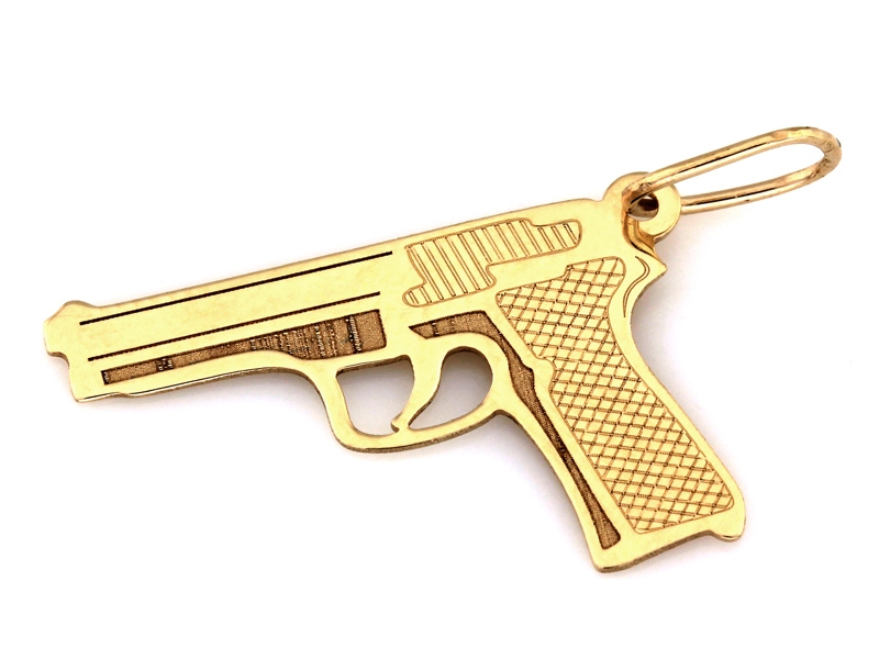 Zawieszka złota pistolet próba 585 – złoto próby 585 | Infinnity