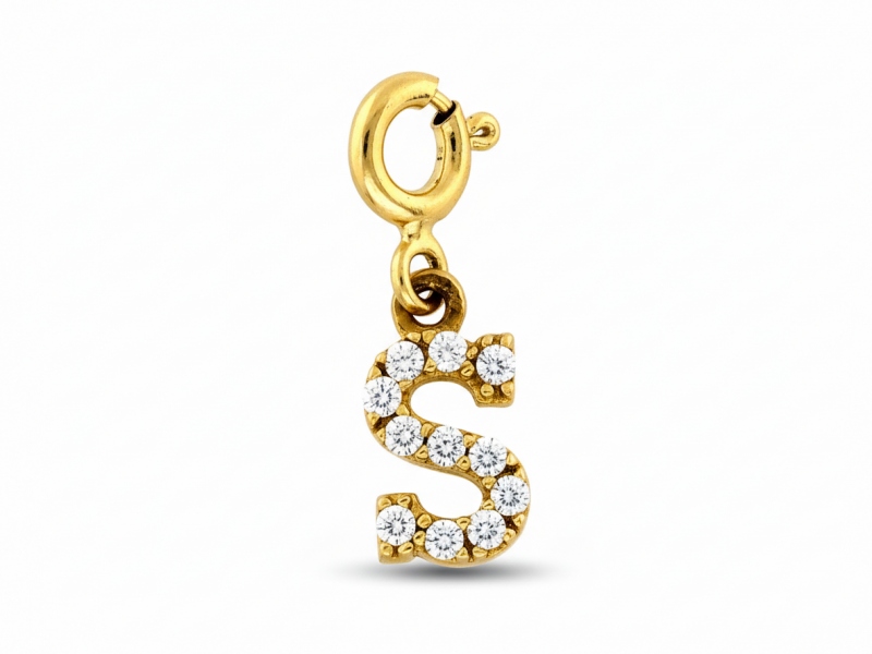 Zawieszka złoty charms do bransoletki literka S próba 585 – złoto próby 585, 0,54 g | Infinnity