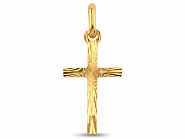 Złota zawieszka Krzyżyk diamentowany próba 585