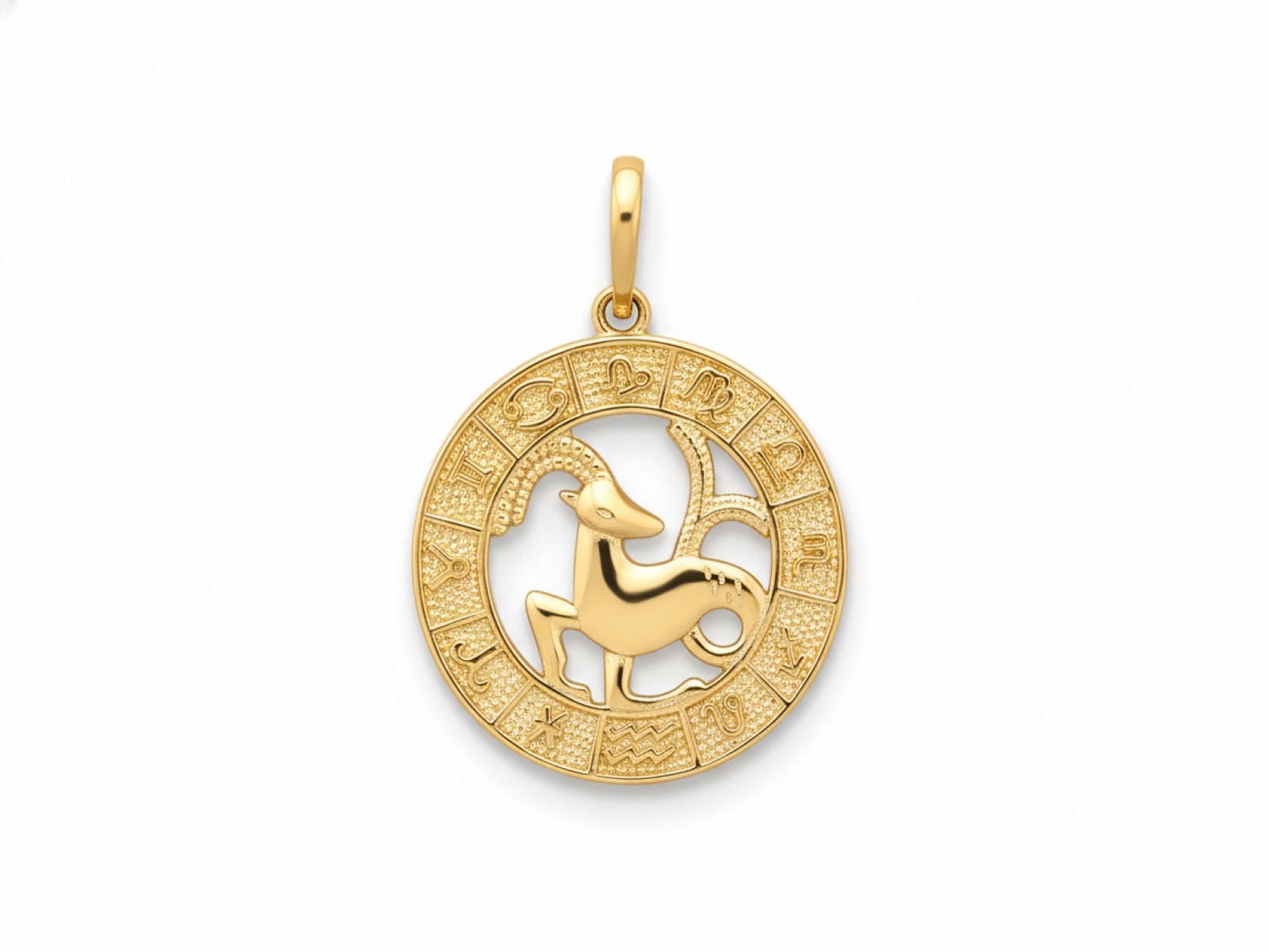 Zawieszka złota okrągła zodiak Koziorożec próba 585 – złoto próby 585, 2,17 g | Infinnity
