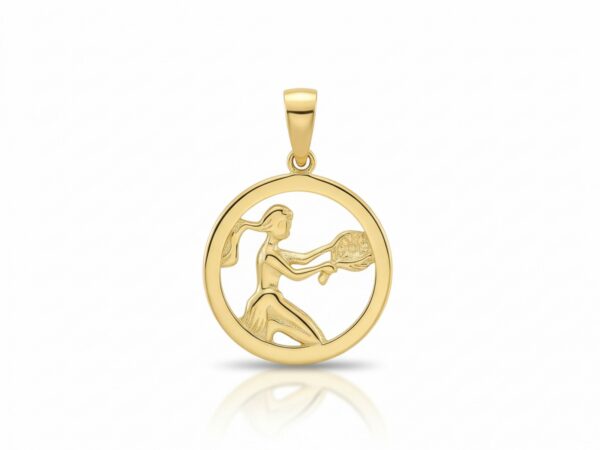 Zawieszka złota zodiak Panna okrągła próba 375