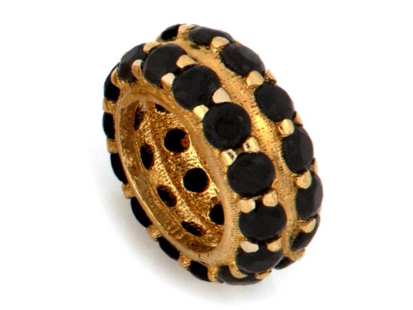 Zawieszka złota beads charms do bransoletki z czarnymi cyrk próba 585 – złoto próby 585, 0,34 g | Infinnity