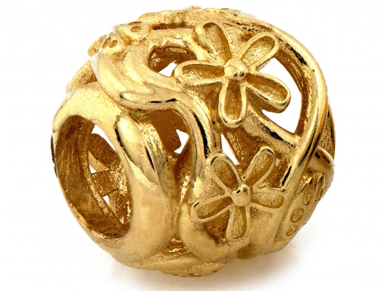 Zawieszka złota ażurowa kulka charms beads do bransoletki próba 585 – złoto próby 585, 1,71 g | Infinnity