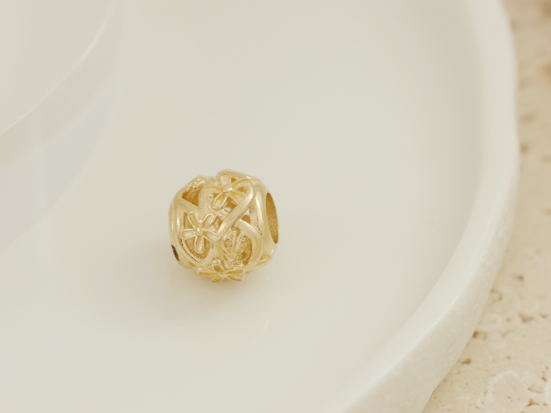 Zawieszka złota ażurowa kulka charms beads do bransoletki próba 585 – złoto próby 585, 1,71 g | Infinnity