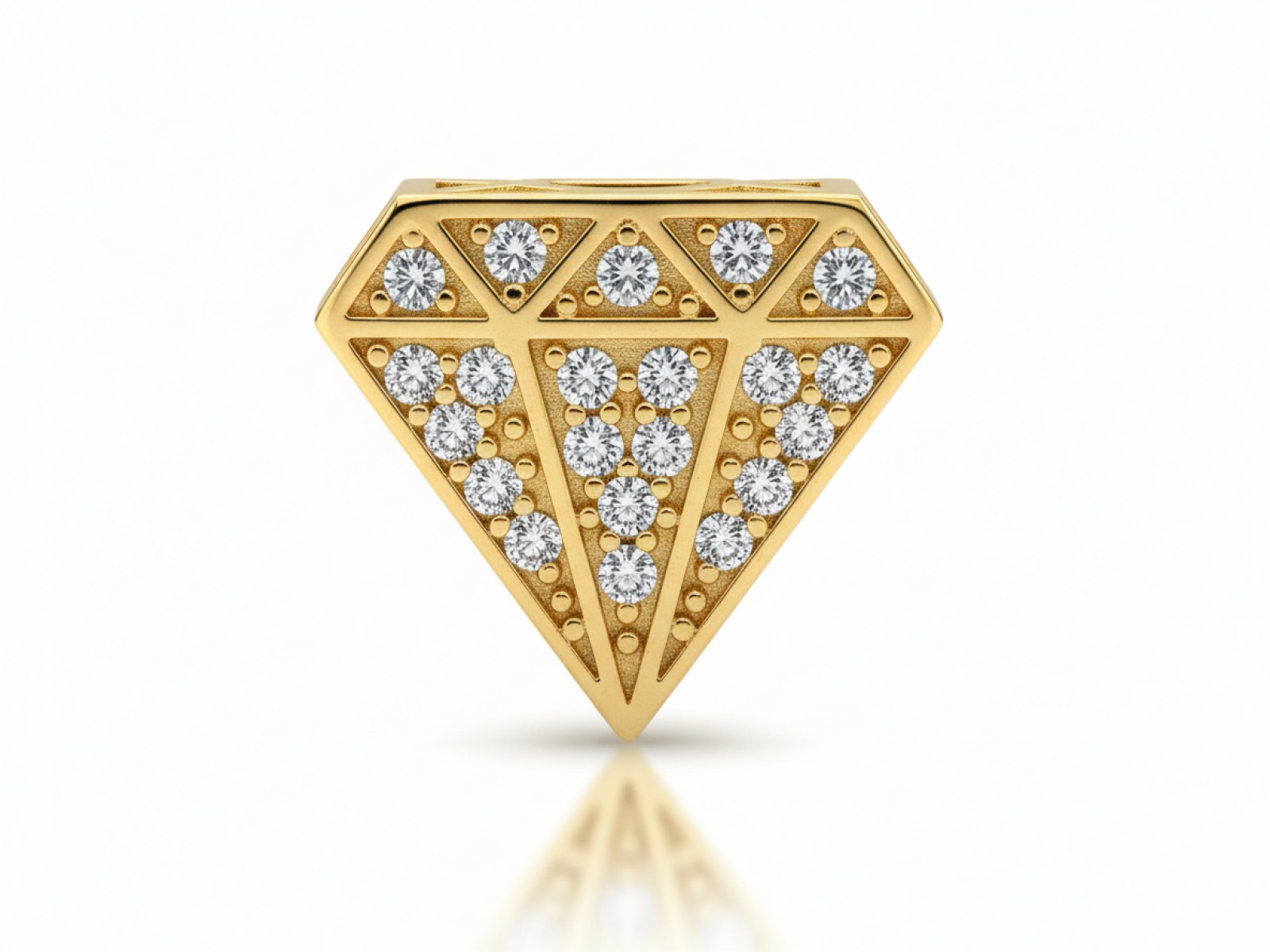 Zawieszka złota charms beads do bransoletki diament z cyrko próba 585 – złoto próby 585 | Infinnity