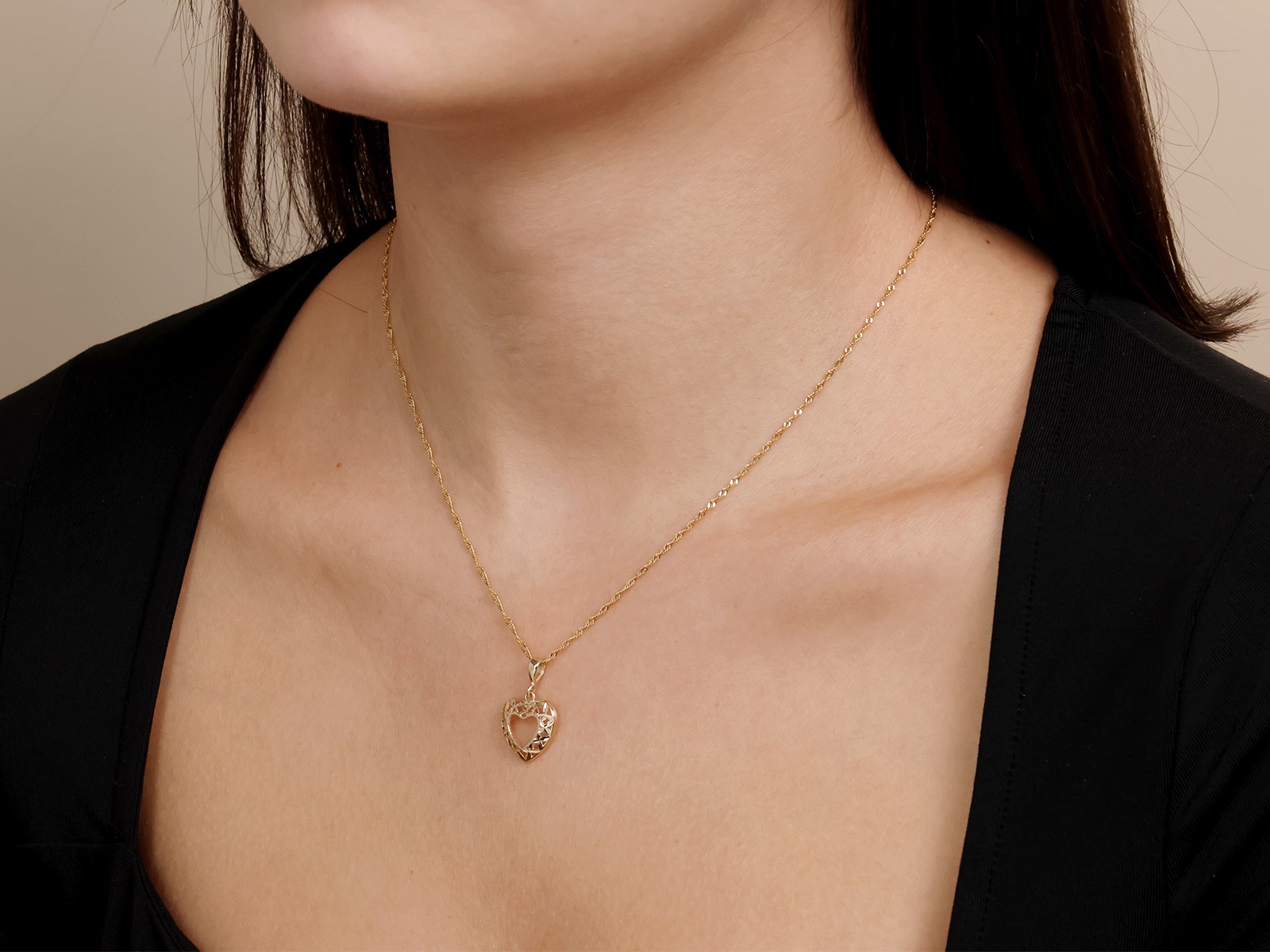 Zawieszka złota serce diamentowane ażurowe próba 375 – złoto próby 375, 0,84 g | Infinnity