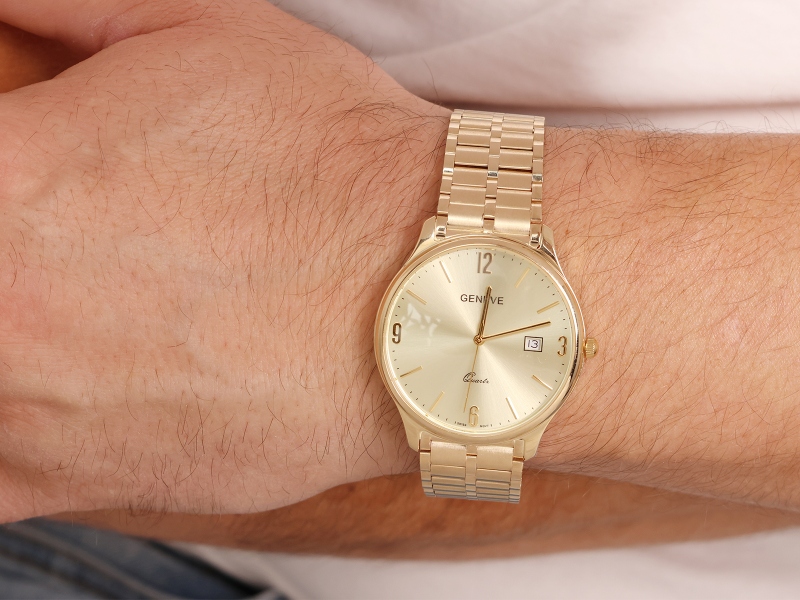 Zegarek złoty duży cyferblat z datownikiem unisex próba 585 – złoto próby 585, 63,13 g | Infinnity
